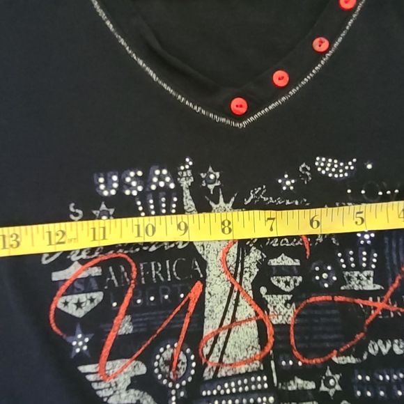 Fresh Bleu Tee Sz M Sparkle USA - Picture 5 of 6